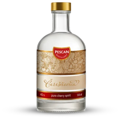 Fľaša Čerešňovice 45 %, 0,2 a 0,5 l